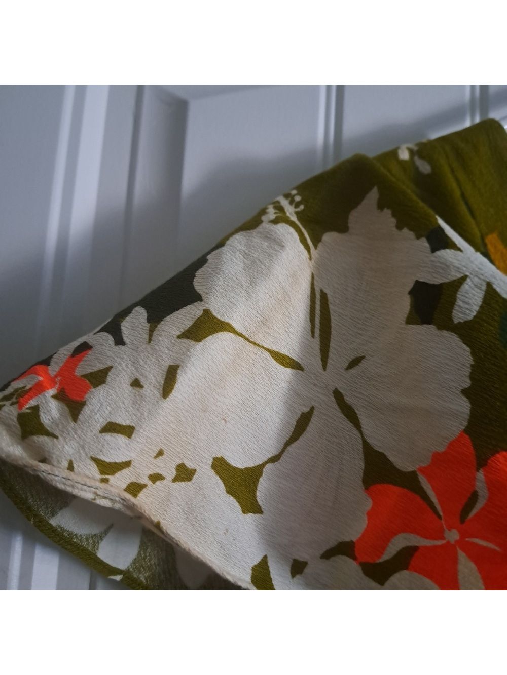 VTG HUKILAU Fashions Hawaiian maxi Dess Cotton Floral Short flutter Sleeves S-M - Picture 7 of 10